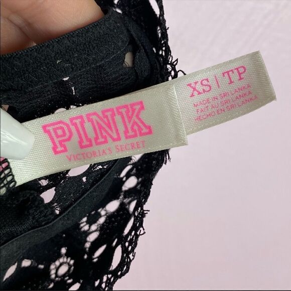 PINK by Victoria’s Secret Eyelet Lace Underwire Bralette Black XS - Picture 7 of 12